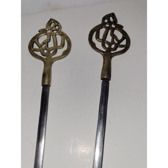Tarzan Inox Turkey Vtg Set of 9 Stainless Steel Brass Shish Kabob Skewers (9) - Picture 6 of 8